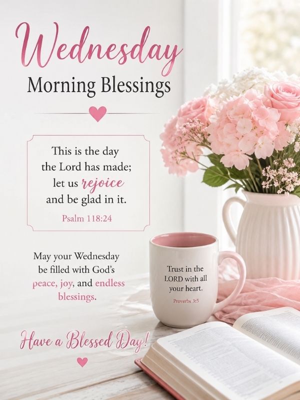Inspirational Wednesday Morning Blessings and Bible Verses