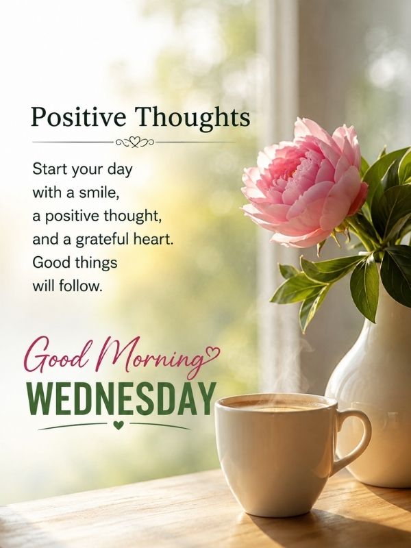Positive Thoughts and Good Morning Wednesday Greetings