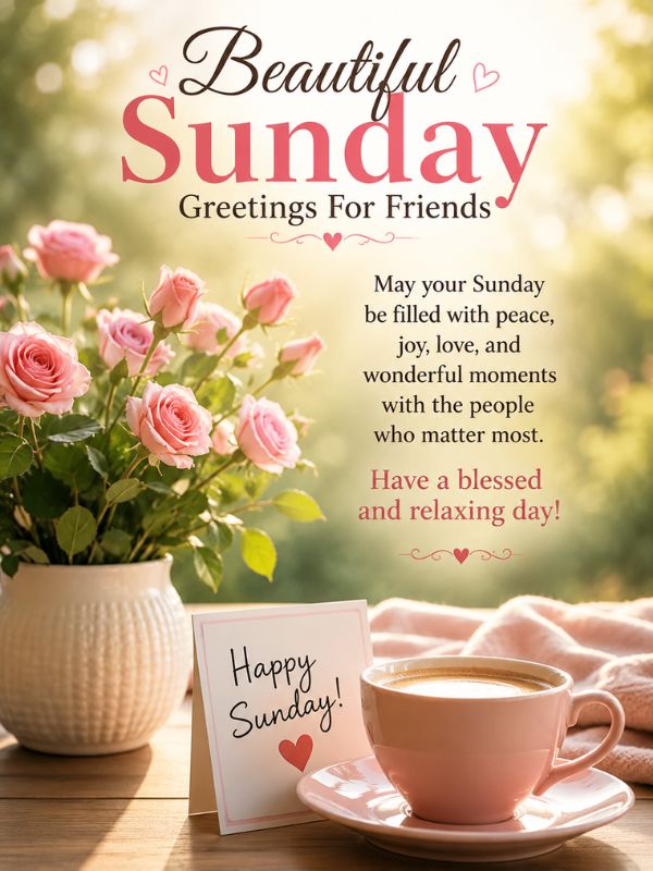 Beautiful Sunday Greetings For Friends