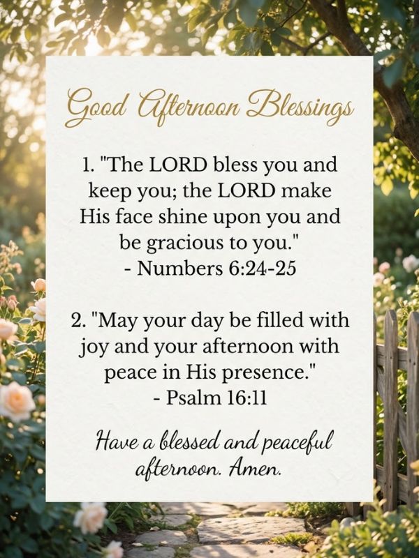 Good Afternoon Blessings Bible Verses