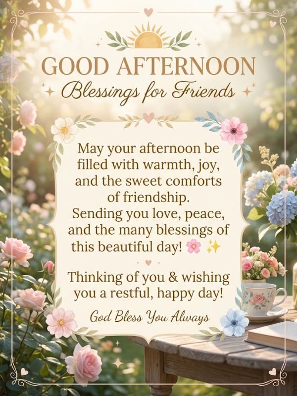 Good Afternoon Blessings for Friends