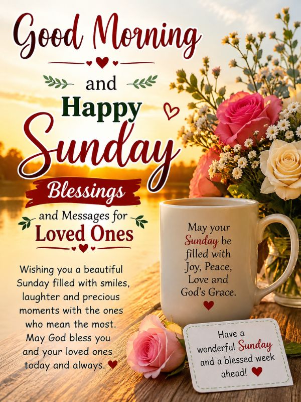 Good Morning and Happy Sunday Blessings and Messages for Loved Ones