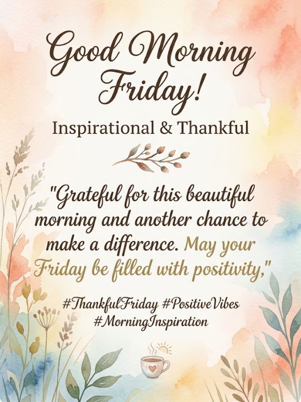 Inspirational Thankful Good Morning Friday Quotes