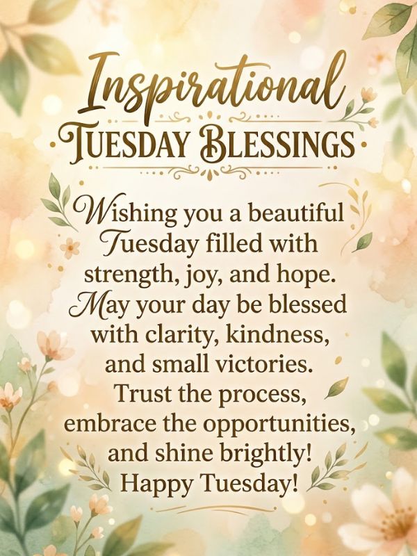 Inspirational Tuesday Blessings Wishes