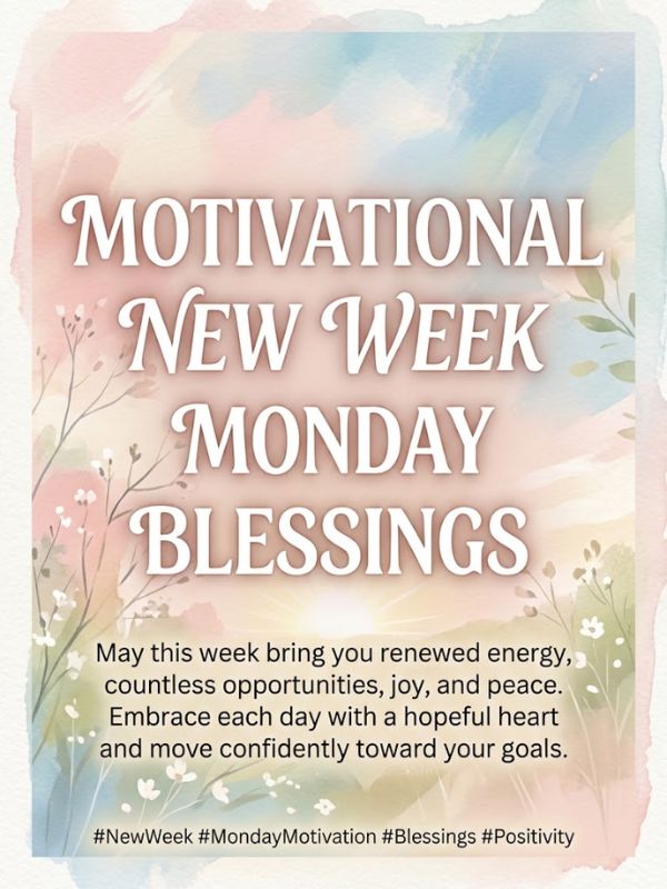 Motivational New Week Monday Blessings 