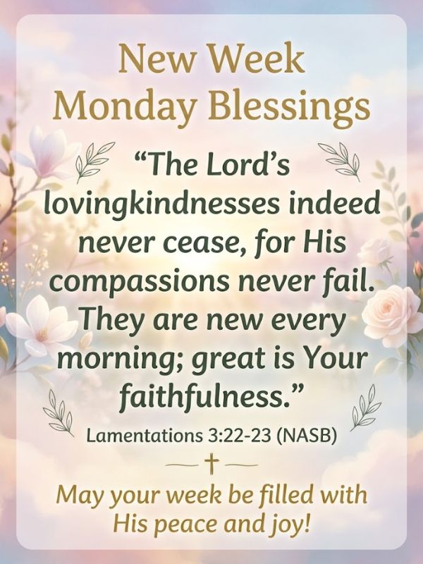 New Week Monday Blessings Bible Verse