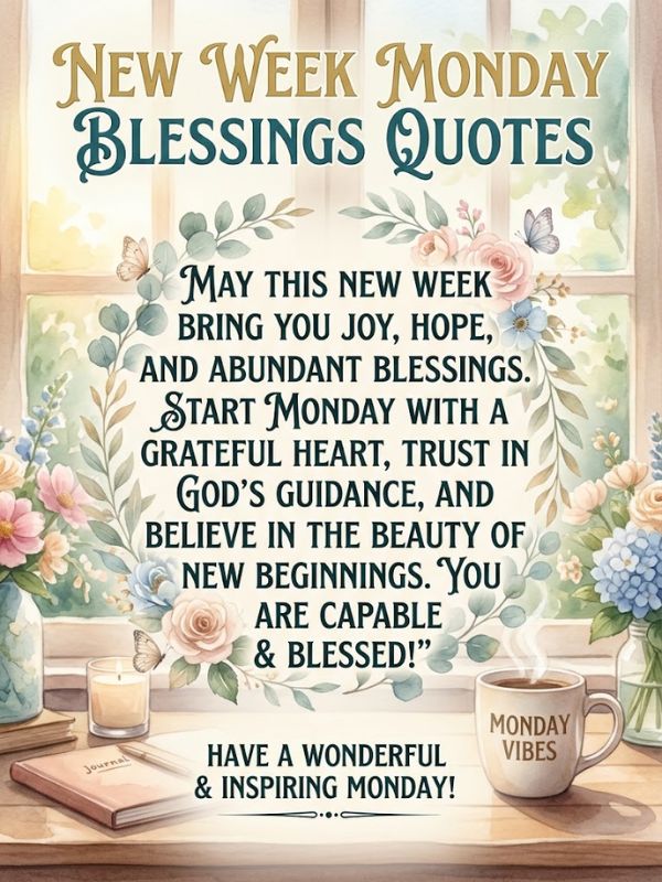 New Week Monday Blessings Quotes