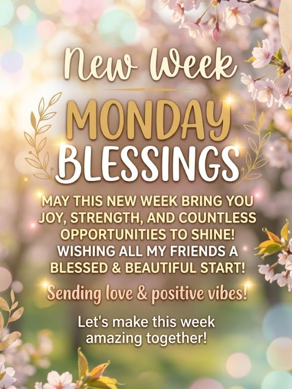New Week Monday Blessings for Friends