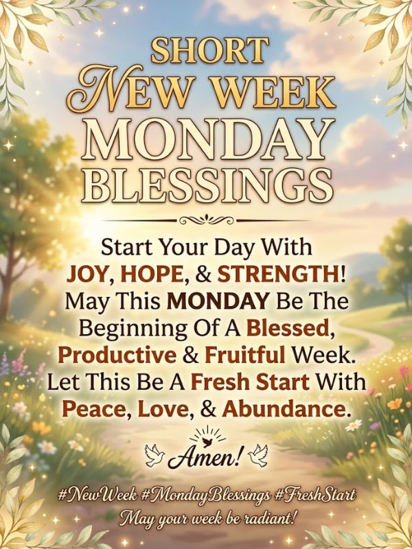Short New Week Monday Blessings