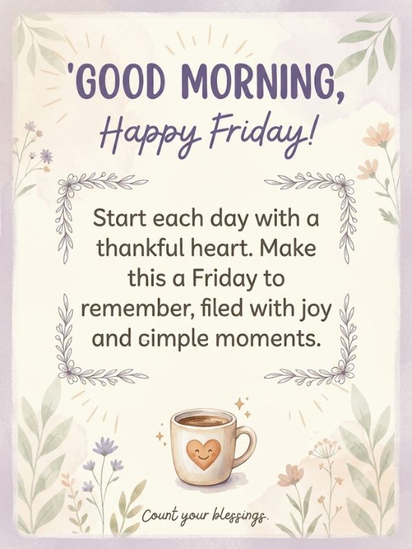 Short Thankful Good Morning Friday Quotes