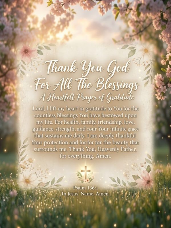 Thank You Message To God For All The Blessings