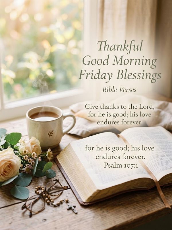 Thankful Good Morning Friday Blessings Bible Verses