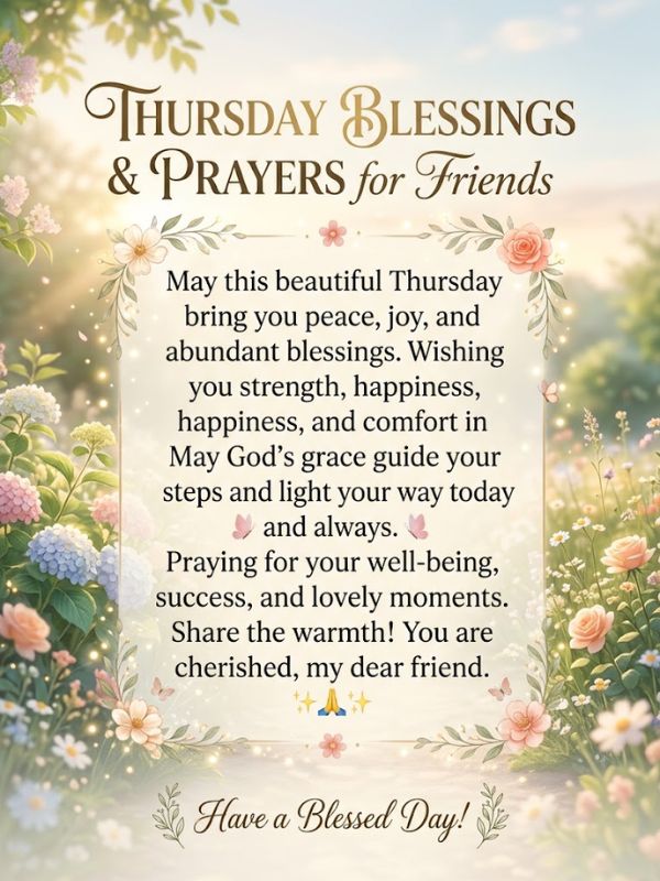 Thursday blessings and prayers for friends