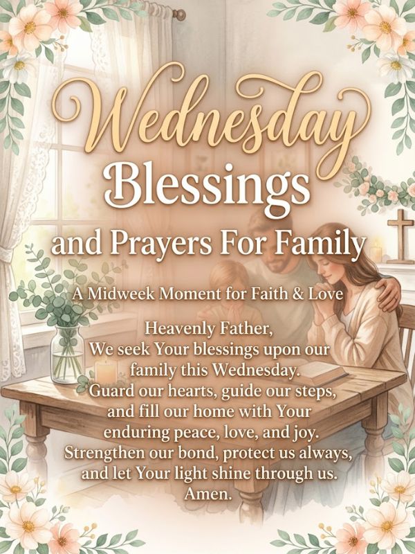 Wednesday Blessings and Prayers For Family