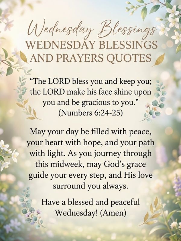 Wednesday Blessings and Prayers Quotes