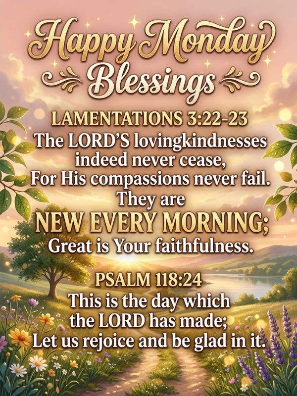 Happy Monday Blessings Bible Verses