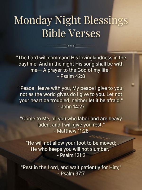 Monday Night Blessings Bible Verses