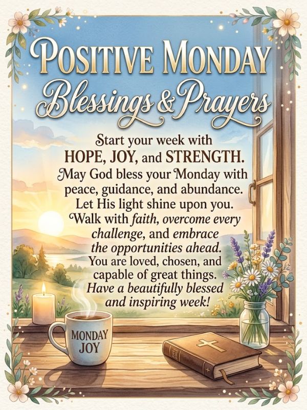 Positive Monday Blessings and Prayers